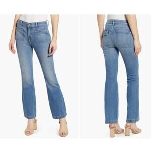 Current/Elliott Blue Cropped Boot Denim Light‎ Wash Patch Pocket Jeans Size 27